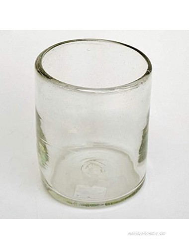 Mexican Blown Glass Tumblers Clear Set of 6