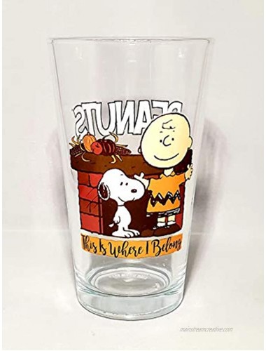 Peanuts Thanksgiving Snoopy & Friends Drinking Glasses Collectors Series Set of Four 16oz Brand New