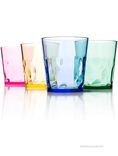 SCANDINOVIA 8 oz Unbreakable Premium Juice Glasses Set of 4 Tritan Plastic Tumbler Cups Perfect for Gifts BPA Free Dishwasher Safe Stackable