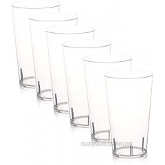 Srenta Drinking Glasses 16-Ounce | Premium Plastic Cups Made From Tritan Plastic | Contains No BPA or BPS | Clear Tumbler Cup Safe for Dishwasher Microwave & Freezer | 6 Pack
