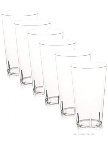 Srenta Drinking Glasses 16-Ounce | Premium Plastic Cups Made From Tritan Plastic | Contains No BPA or BPS | Clear Tumbler Cup Safe for Dishwasher Microwave & Freezer | 6 Pack