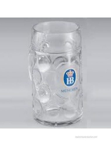 1 Liter HBHofbrauhaus Munchen Dimpled Glass Beer Stein