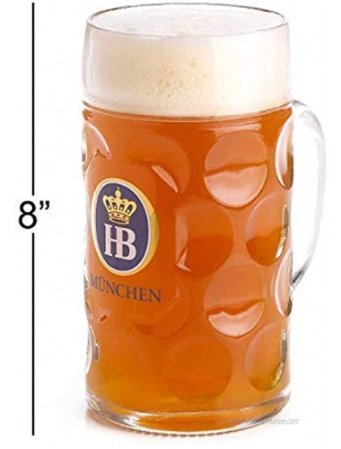 1 Liter HBHofbrauhaus Munchen Dimpled Glass Beer Stein