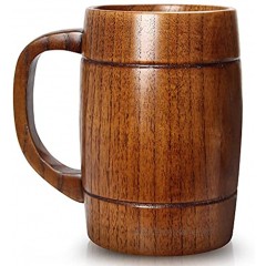 18 oz Large Wooden Beer Mug Best Wood Cup Wooden Tankard Beer Stein Tea Cup Barrel for Men Women Coffee Mug Gift