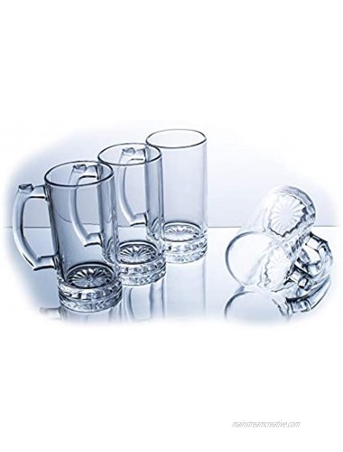 Beer Mugs Stein With Simple Chic Glass Design -15.4 Oz Set of 4