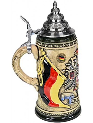 Beer Stein by King Deutschland CoA Full Relief Rustic German Beer Stein 0.4l Limited by KING
