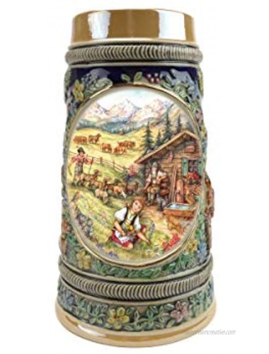 Beer Stein “Spring In Germany” Beer Mug by E.H.G #1 in Collection of Four Steins | .50 Liter