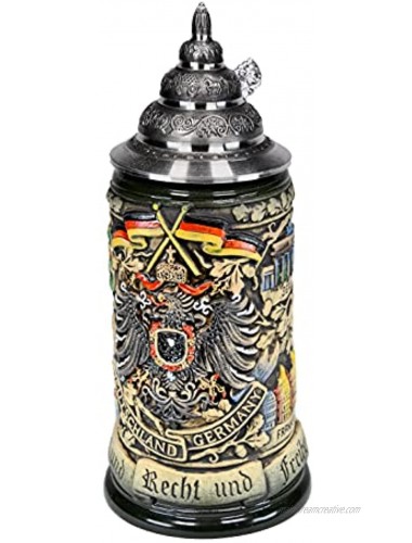 Beer Steins By King Deutschland German Coat of Arms Beer Mug 0.5l Rustic