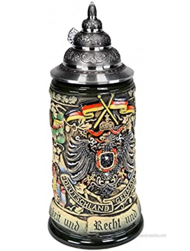 Beer Steins By King Deutschland German Coat of Arms Beer Mug 0.5l Rustic