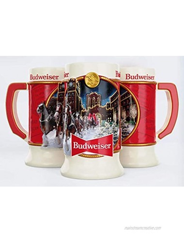 Budweiser 2020 Clydesdale Holiday Stein Brewery Lights 41st Edition Ceramic Beer Mug Christmas Gifts for Men Father Husband