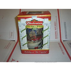 Budweiser Beer Stein 2001 Holiday at the Capital Clydesdale Horses Red Bow Dog No Box