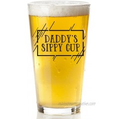 Daddy’s Sippy Cup Beer Glass Funny New Dad Gifts for First Time Parents Unique Christmas Fathers Day or Birthday Gift for Expecting Father 16oz Premium Beer Mug