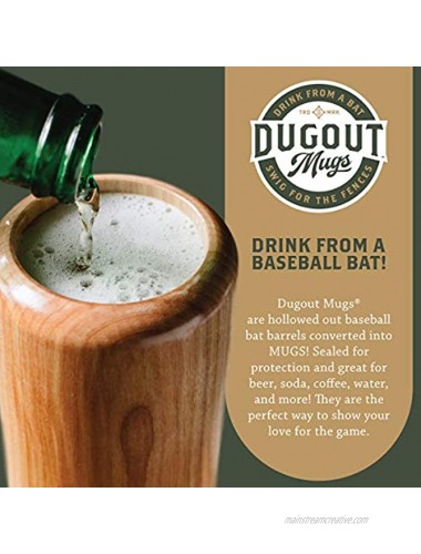 Dugout Mugs: Wined Up Mini Baseball Bat Wine Glass 6 oz. 3x3x10 inches Double Sealed Solid Wood For Hot and Cold Drinks Proudly Made in the USA