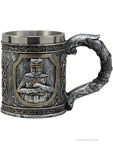 Ebros Medieval Templar Crusader Knight Mug 12oz Suit of Armor Knight Of The Cross Beer Stein Tankard Coffee Cup