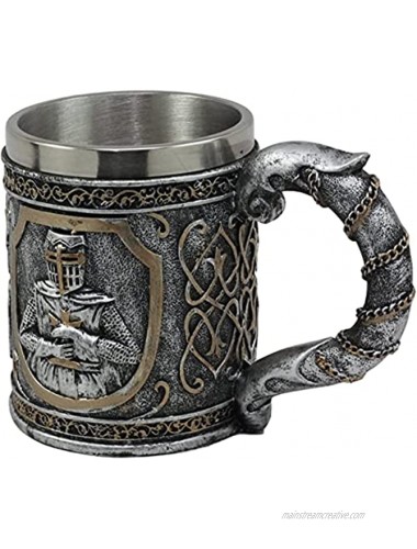 Ebros Medieval Templar Crusader Knight Mug 12oz Suit of Armor Knight Of The Cross Beer Stein Tankard Coffee Cup