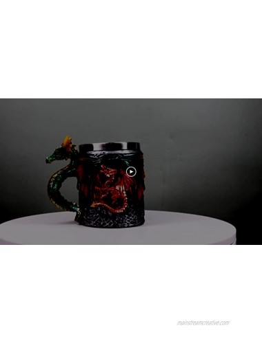 Ebros Myths And Legends The Conception Of Red Fire Oberon Dragon Beer Stein Tankard Coffee Cup Mug With Green Dragon Handle Great Gift For Dragon Lovers Party Hosting GOT Hobbit LOTR Green Dragon