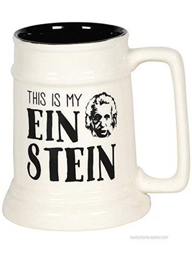Enesco Our Name is Mud Albert Einstein History Beer Stein 16 Fl. Oz Black and White