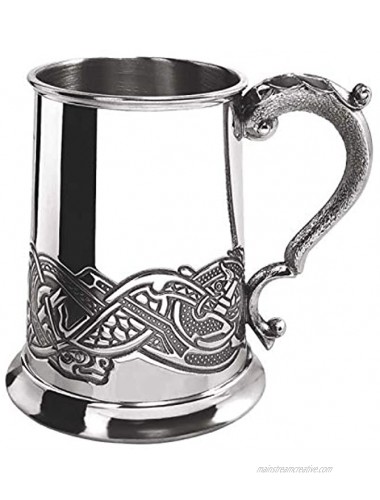 English Pewter Company Celtic Lion Design 1 Pint Pewter Beer Mug Tankard [CEL137]