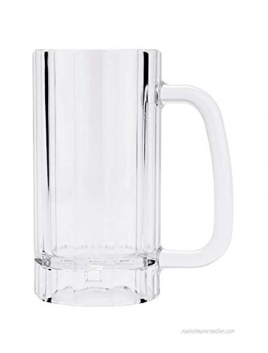 G.E.T. Shatter-Resistant Plastic Beer Mug Stein 16 Ounce BPA Free 00086-1-SAN-CL Set of 4
