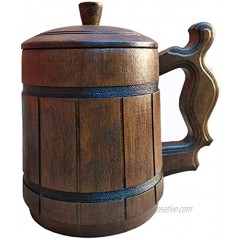 Handmade Wooden Beer Mug with Lid. Capacity: 20 oz 600ml. Wooden Beer Mug Eco Friendly Great Gift Ideas Beer Mug for Men
