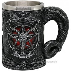 Medieval Baphomet Head Beer Mug Sabbatic Goat Pentagram drinking Tankard 21oz Stainless Steel wine Coffee cup Novelty Gothic Gift Party decorations