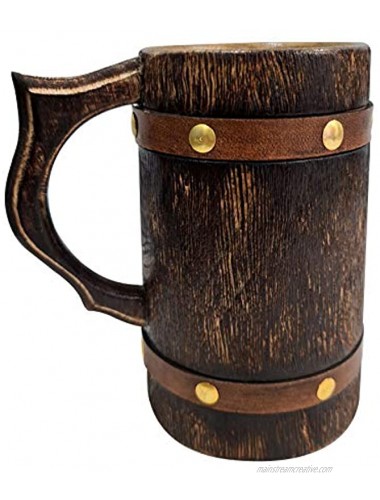 Medieval Inspired Antique Wooden Beer Mug Wood Tankard Coffee Stein Groomsmen Gift Idea Eco- Friendly