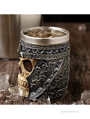 Touker Medieval Skull Mug Viking Drinking Pirate Mug Creative Gothic Stainless Steel Beer Coffee Cup for Tea Coffee Ale Rum Beer Juice Party Bar Drinking 450 Ml -15 Oz Mug