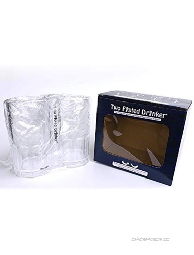 Two Fisted Drinker Beer Mug Clear