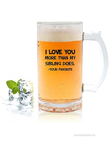 Welsky Dad Beer Mug Gifts 16 oz Dad Birthday Gifts from Daughter Son Personalized Beer Glass Gift for Dad Stepfather Father-in-Law Perfect Oktoberfest Christmas Father's Day Gift for men Type-B